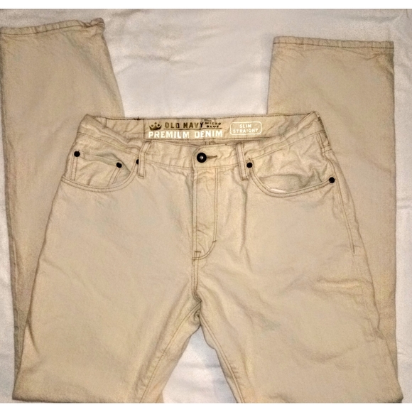3/$24 Old Navy Khaki/Natural Slim Straight Jeans - Picture 1 of 3